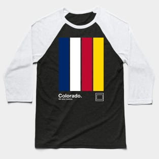 Colorado State Flag  // Original Minimalist Artwork Poster Design Baseball T-Shirt